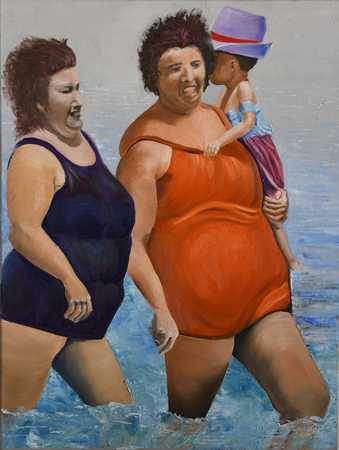 Chimani Waltraut, „Strandspaziergang“, Acryl auf LW, 80 x 60 cm, 2020